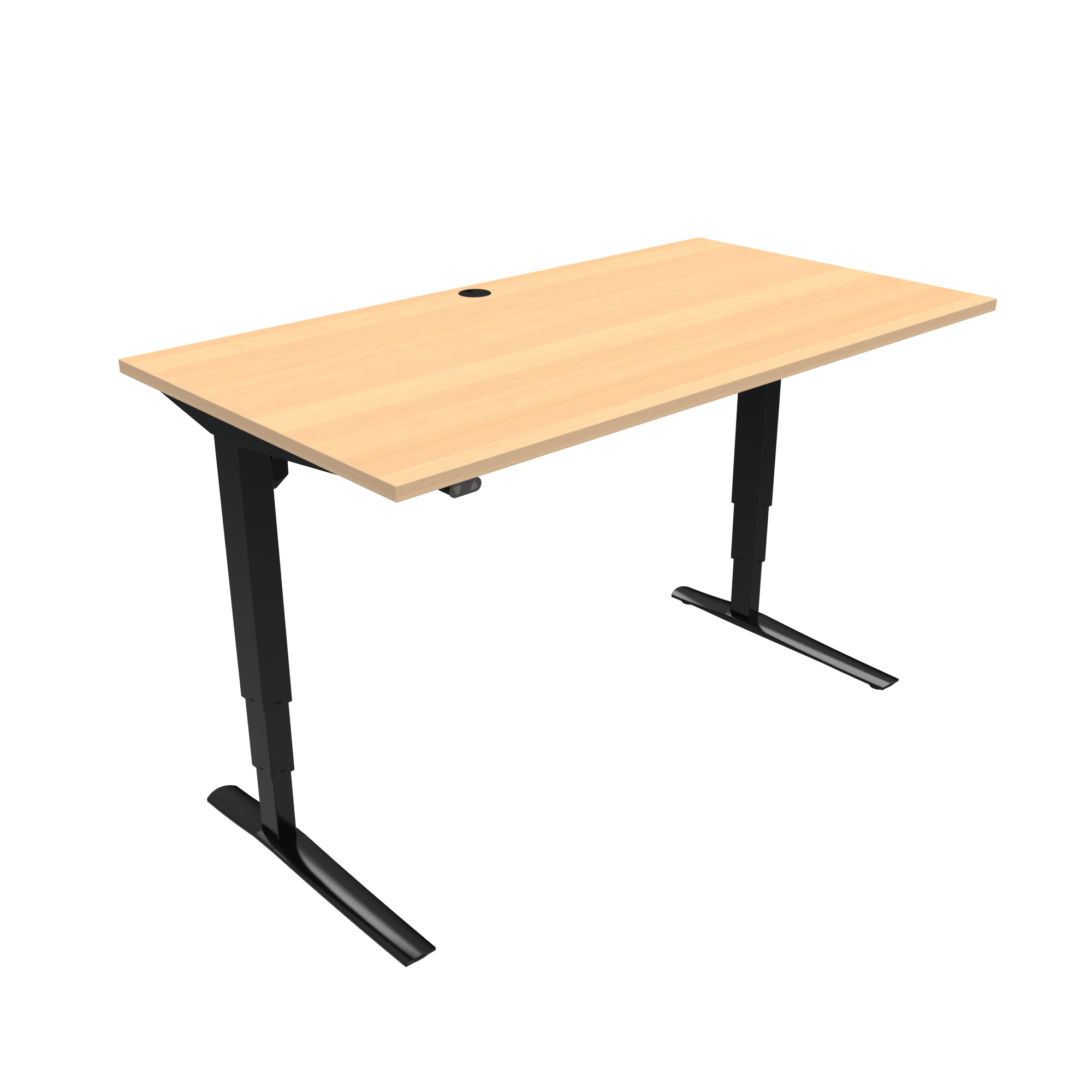 ConSet 501-43 EHA desk 1200w 800d black frame beech top